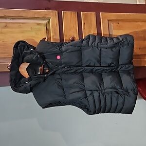 Ororo Heated Stylish Black Hooded Puffer Vest